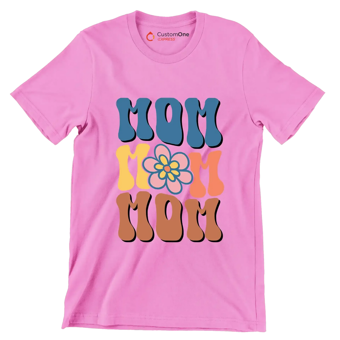 Mom Mom Mom - Mother’s Day T-Shirt-Pink-S-Custom One Express