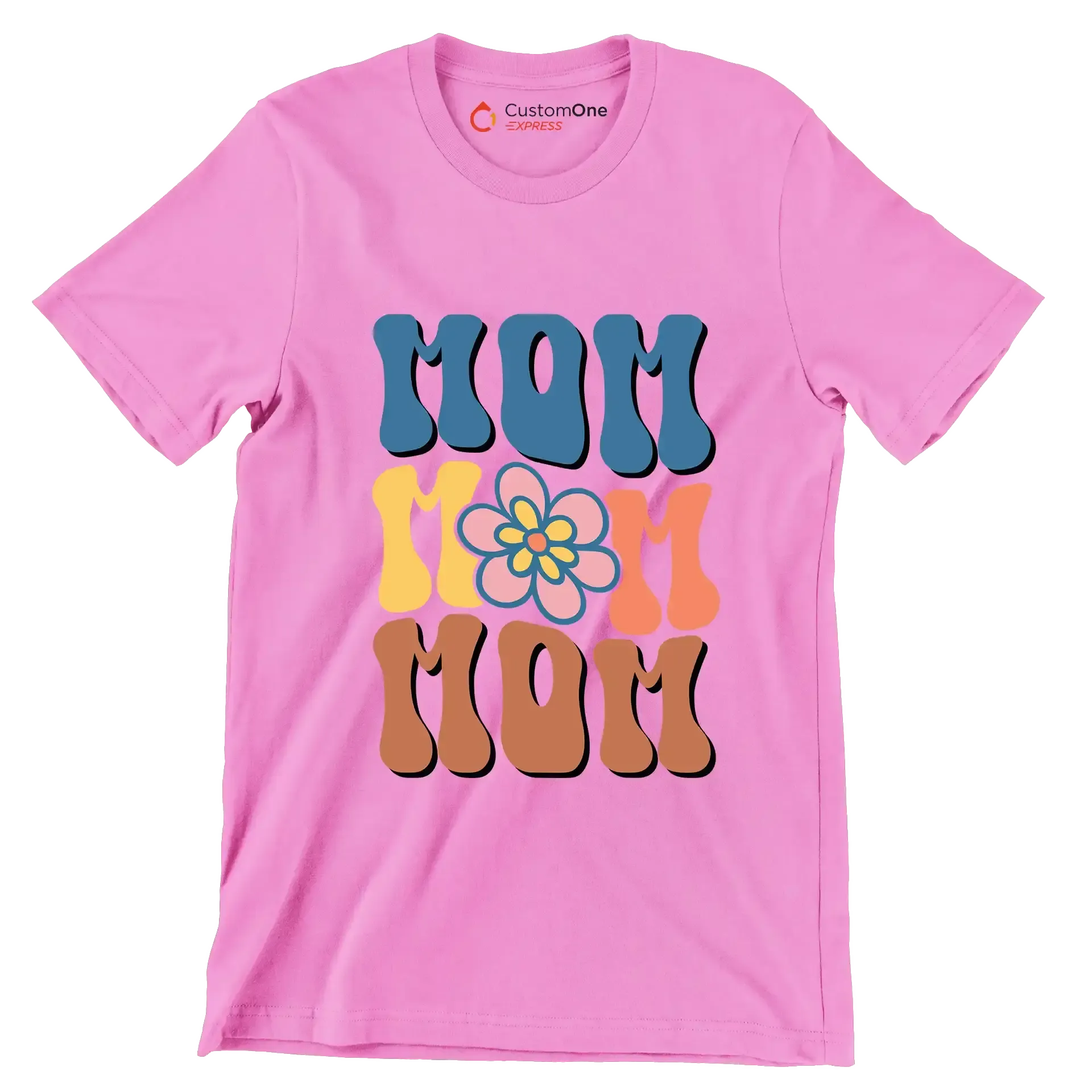 Mom Mom Mom - Mother’s Day T-Shirt-Pink-S-Custom One Express