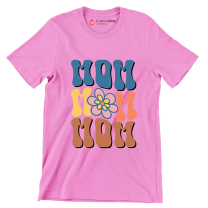 Mom Mom Mom - Mother’s Day T-Shirt-Pink-S-Custom One Express