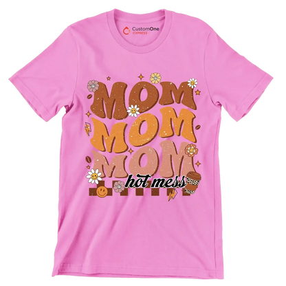 Mom Mom Mom - Mother’s Day T-Shirt-Pink-S-Custom One Express