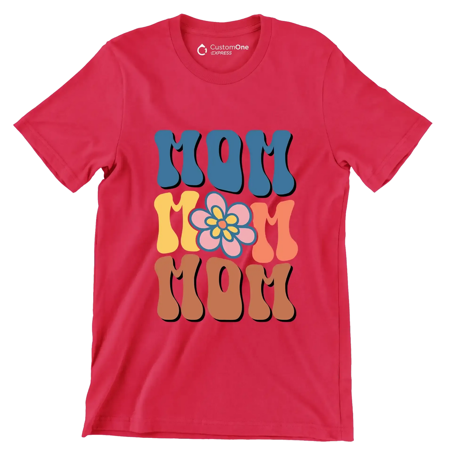 Mom Mom Mom - Mother’s Day T-Shirt-Red-S-Custom One Express
