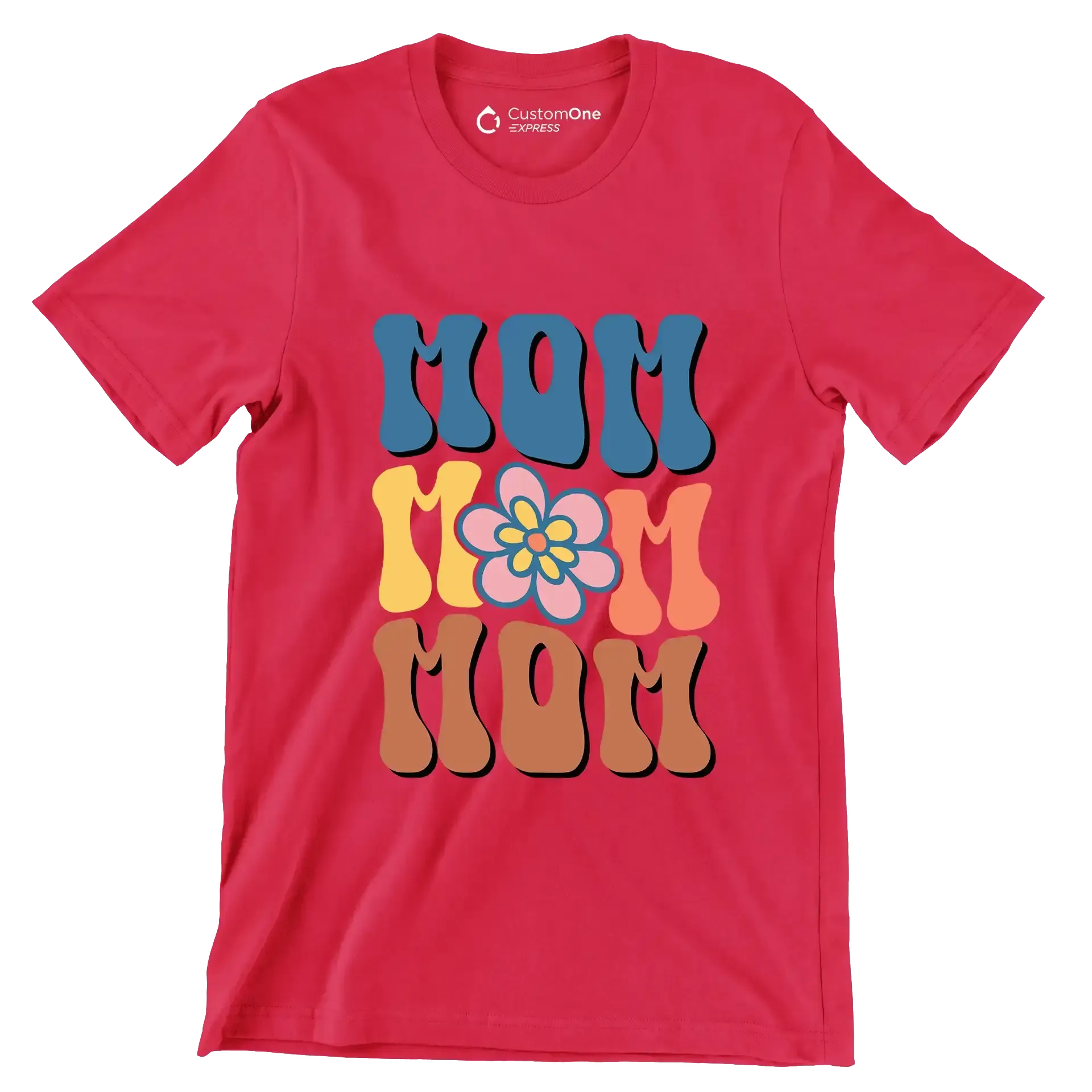 Mom Mom Mom - Mother’s Day T-Shirt-Red-S-Custom One Express
