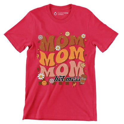 Mom Mom Mom - Mother’s Day T-Shirt-Red-S-Custom One Express