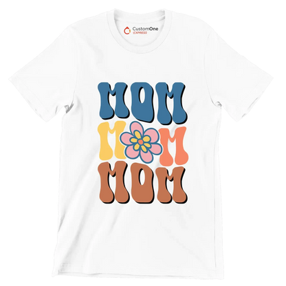Mom Mom Mom - Mother’s Day T-Shirt-White-S-Custom One Express