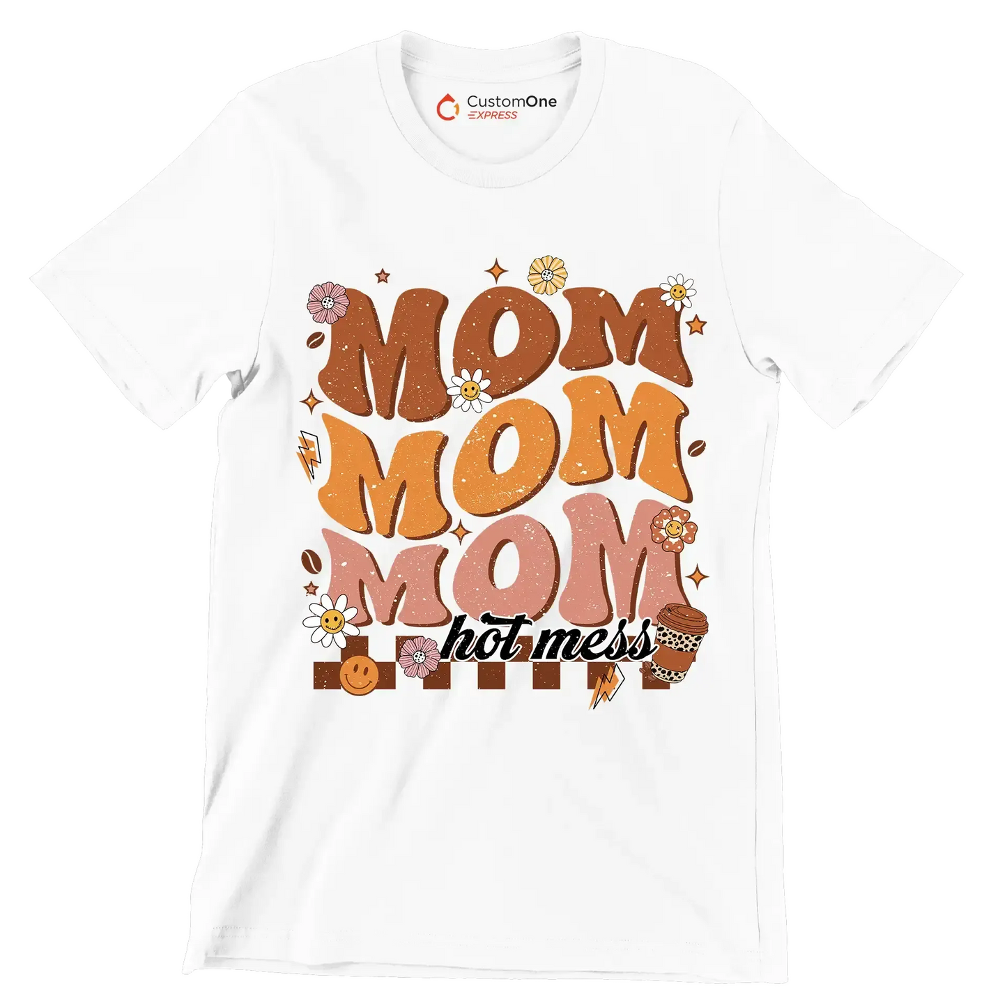 Mom Mom Mom - Mother’s Day T-Shirt-White-S-Custom One Express