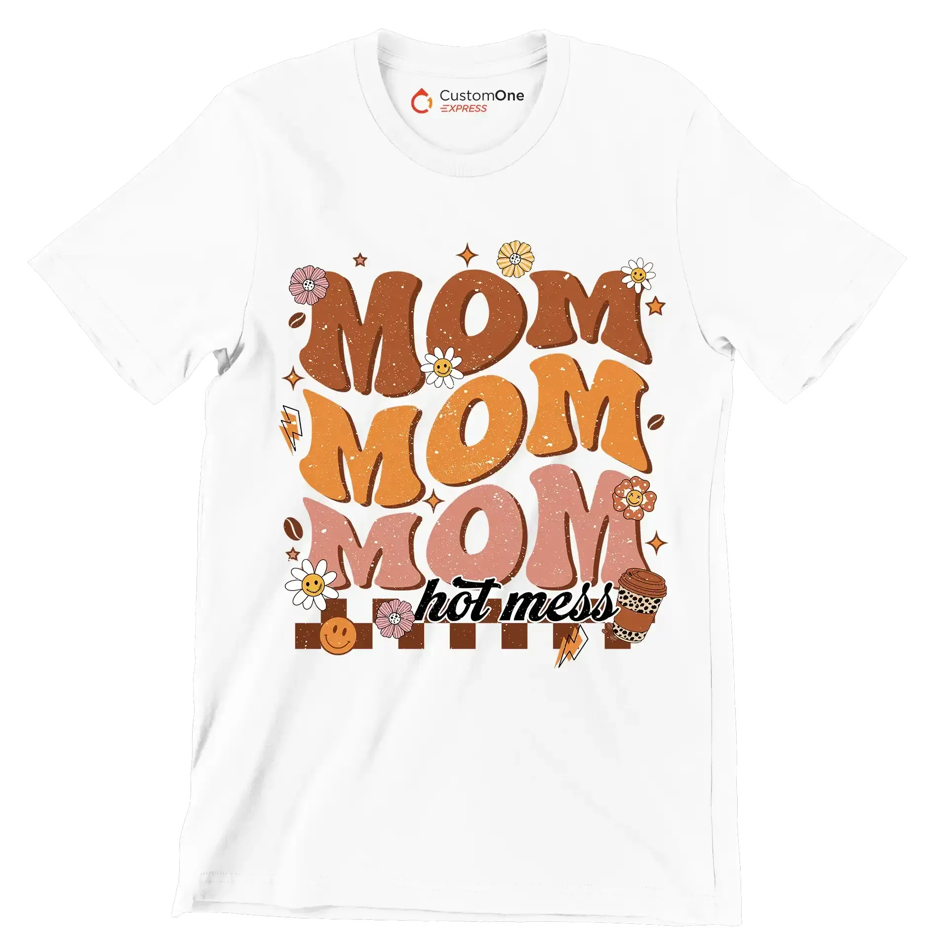 Mom Mom Mom - Mother’s Day T-Shirt-White-S-Custom One Express