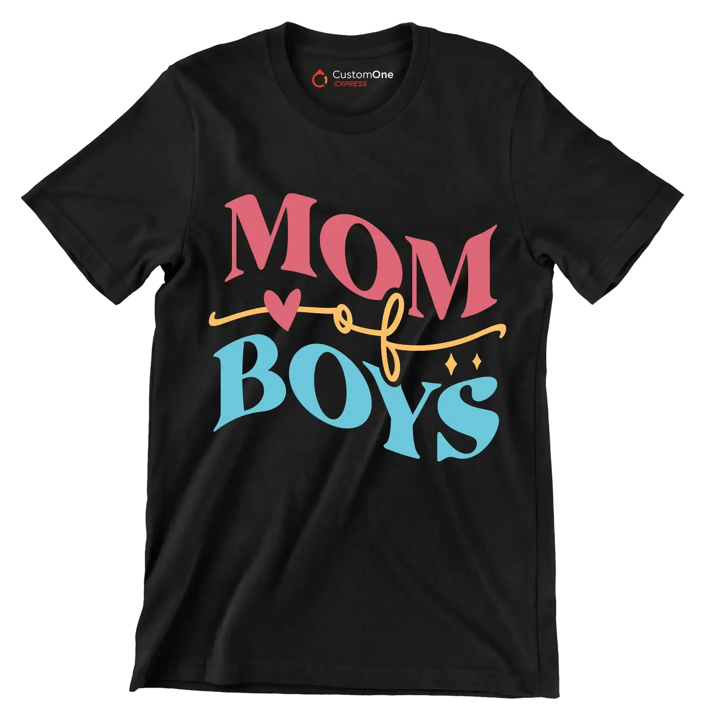 Mom Of Boy - Mother’s Day T-Shirt-Black-S-Custom One Express