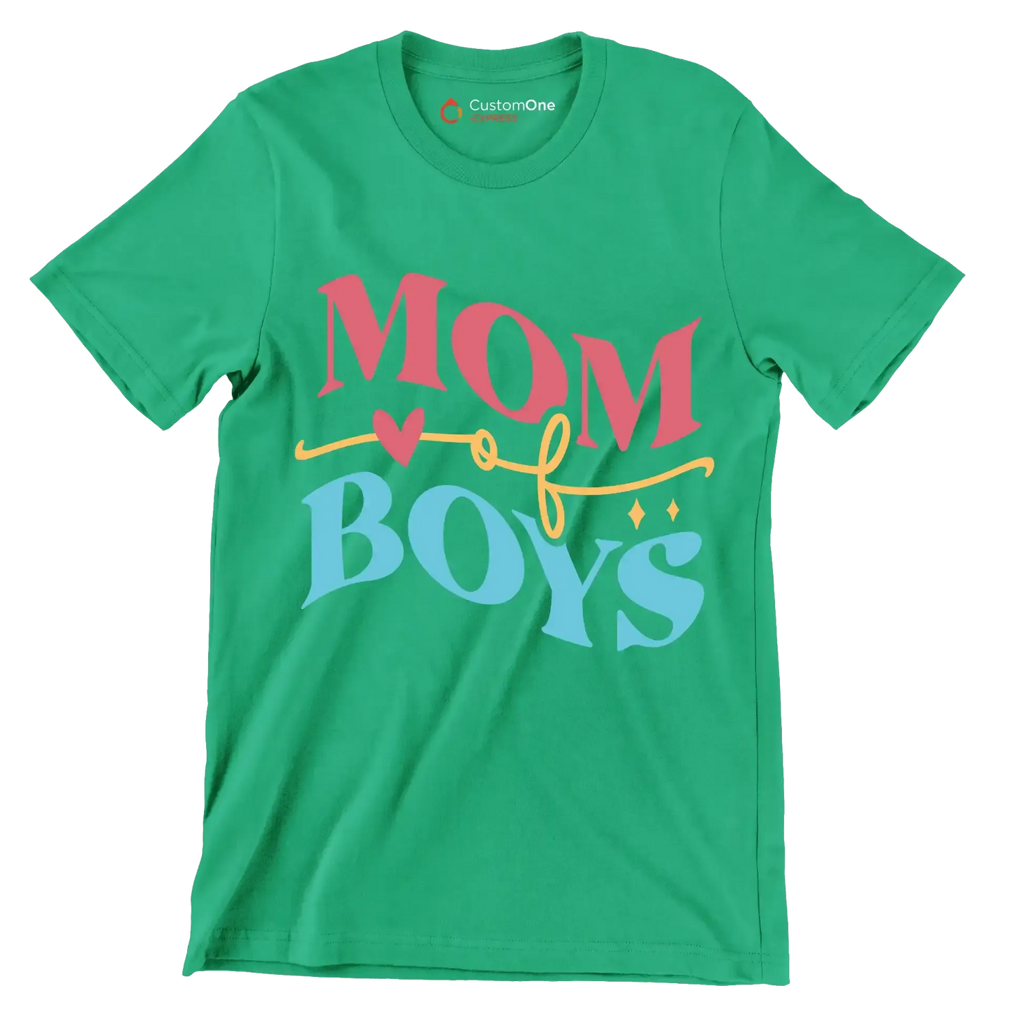 Mom Of Boy - Mother’s Day T-Shirt-Green-S-Custom One Express