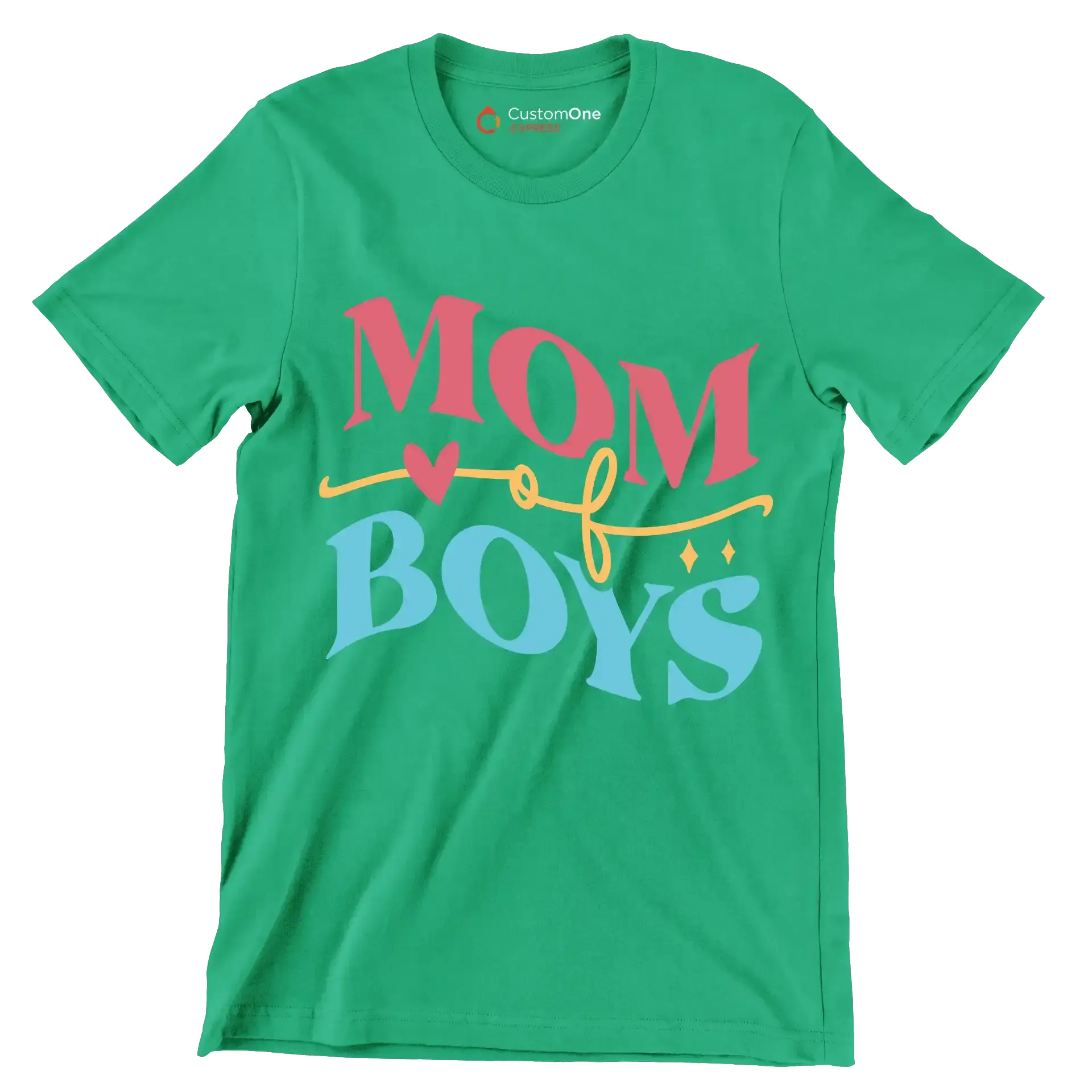 Mom Of Boy - Mother’s Day T-Shirt-Green-S-Custom One Express