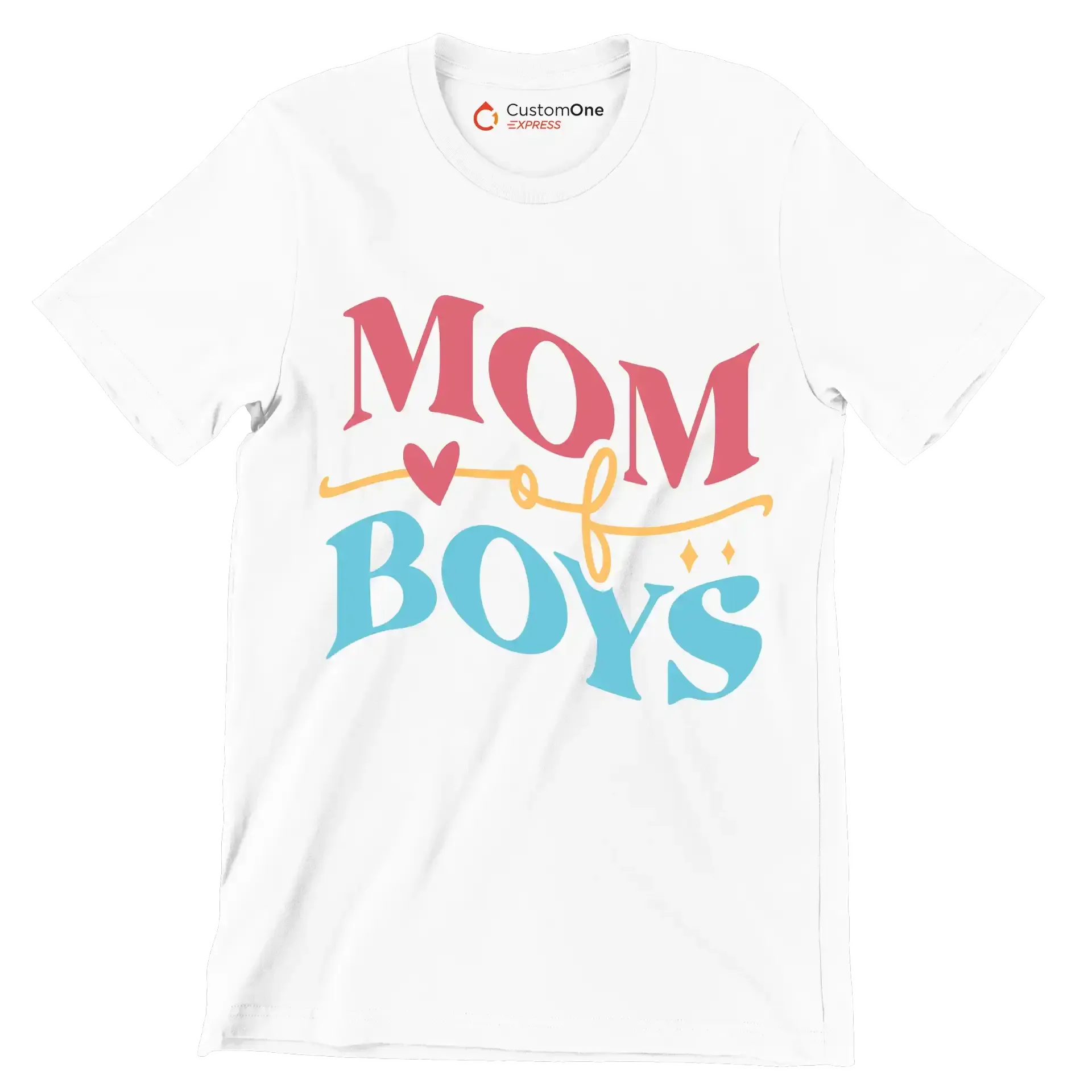 Mom Of Boy - Mother’s Day T-Shirt-White-S-Custom One Express