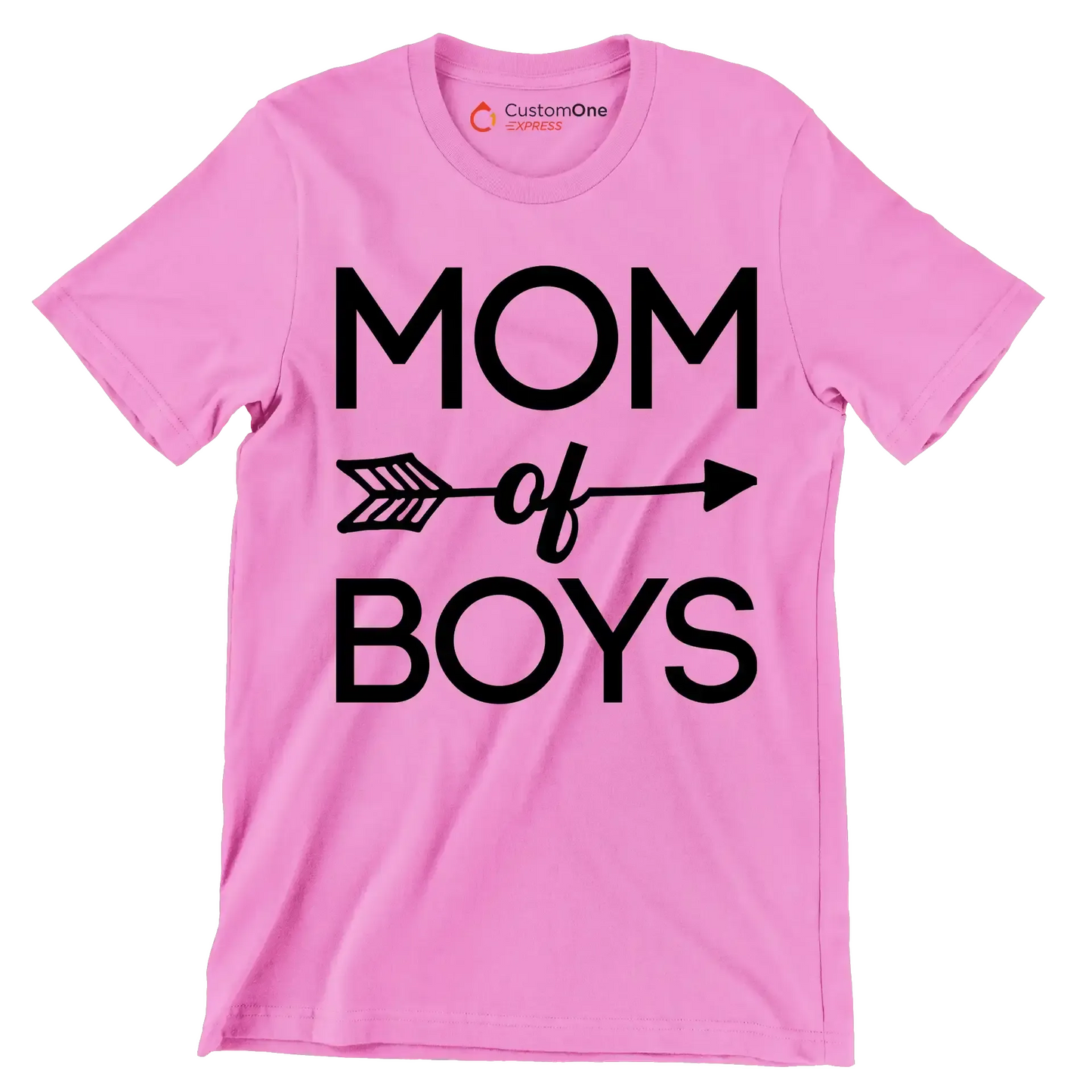 Mom Of Boys - Mother’s Day T-Shirt-Pink-S-Custom One Express