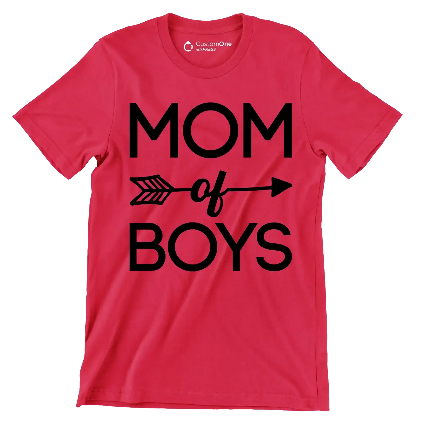 Mom Of Boys - Mother’s Day T-Shirt-Red-S-Custom One Express