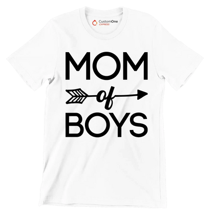 Mom Of Boys - Mother’s Day T-Shirt-White-S-Custom One Express
