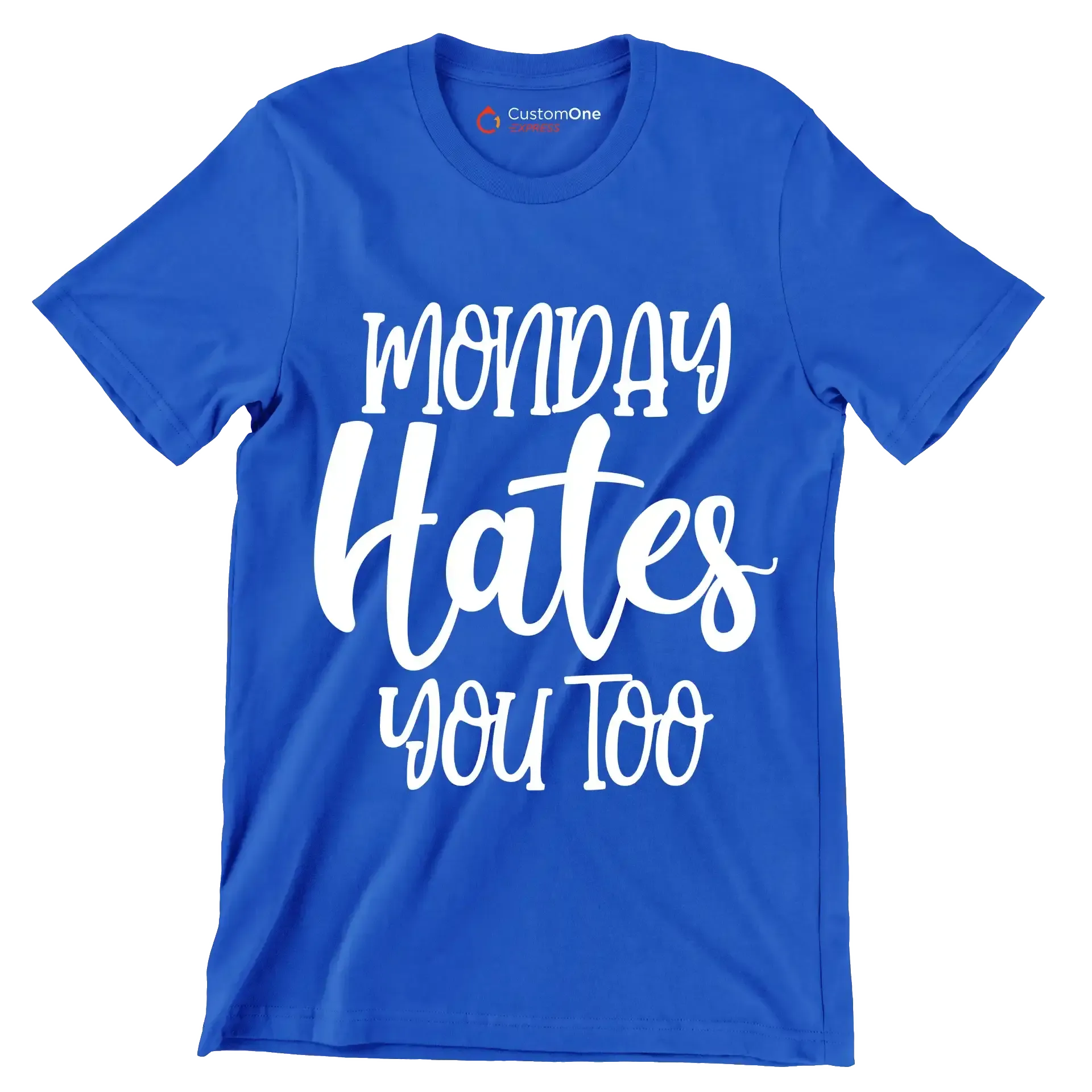 Monday hates you too - Sarcasm Themed T-Shirt-Blue-S-Custom One Express