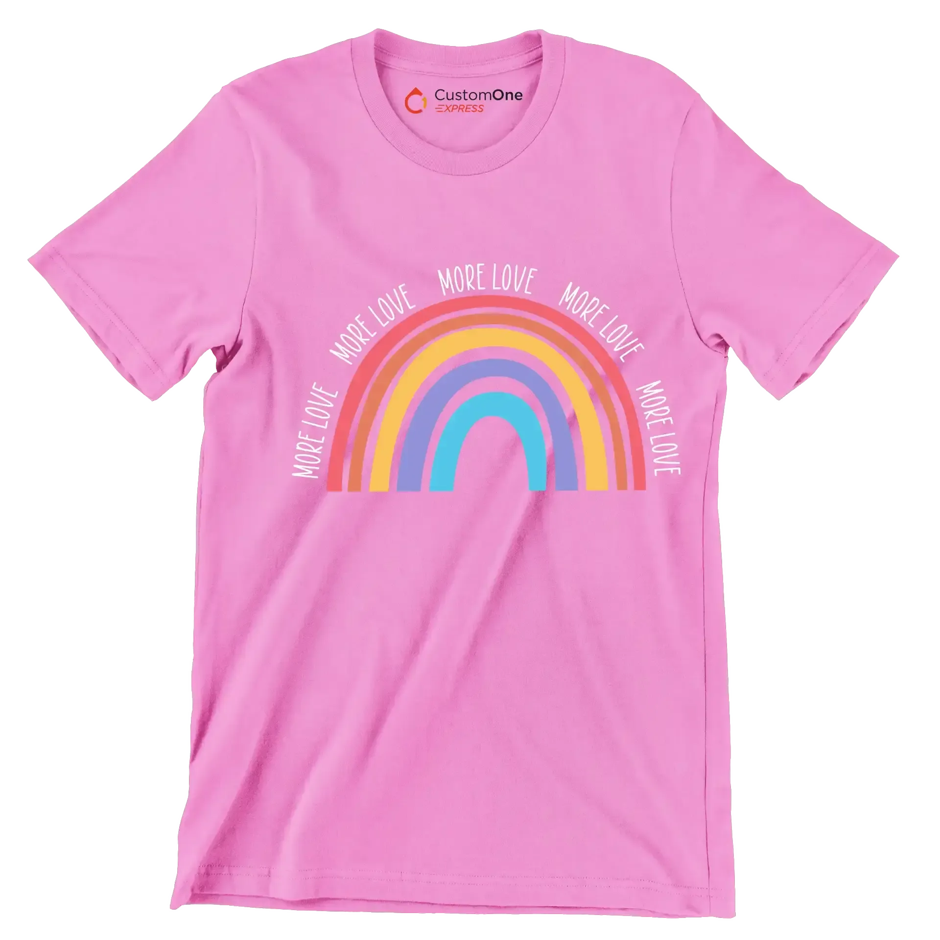 More Love - Motivational Themed T-Shirt-Pink-S-Custom One Express