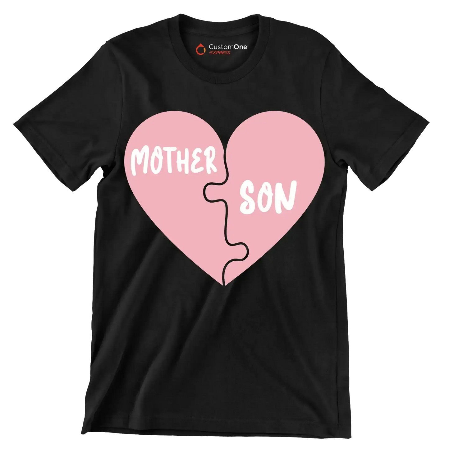 Mother Son - Mother’s Day T-Shirt-Black-S-Custom One Express