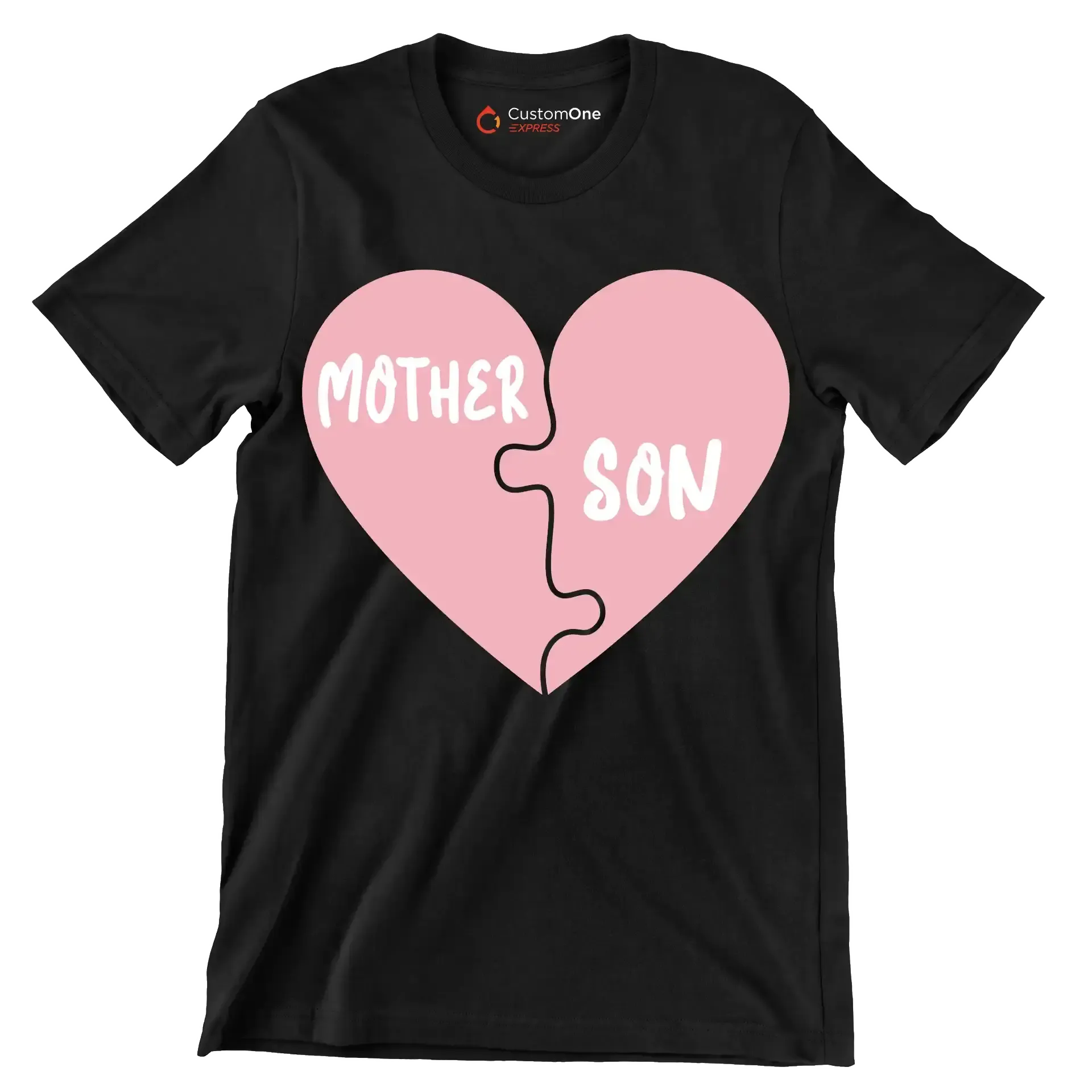 Mother Son - Mother’s Day T-Shirt-Black-S-Custom One Express
