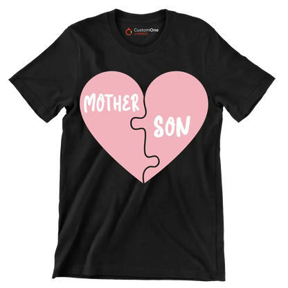 Mother Son - Mother’s Day T-Shirt-Black-S-Custom One Express