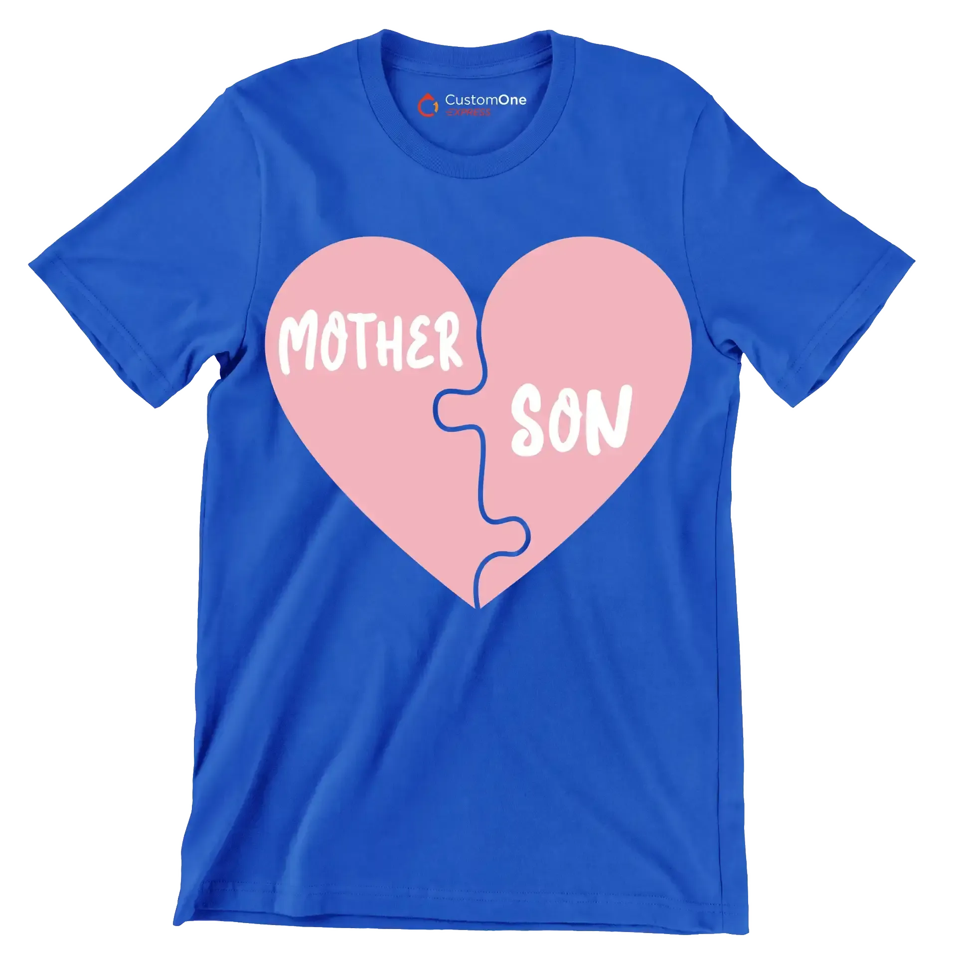 Mother Son - Mother’s Day T-Shirt-Blue-S-Custom One Express
