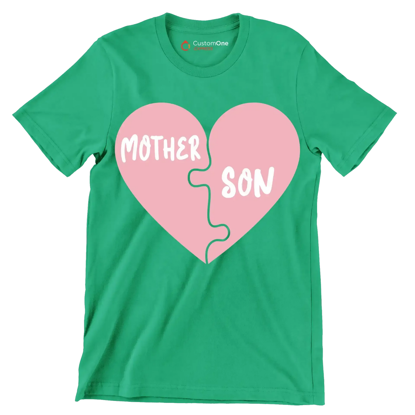 Mother Son - Mother’s Day T-Shirt-Green-S-Custom One Express