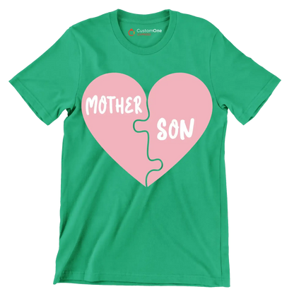 Mother Son - Mother’s Day T-Shirt-Green-S-Custom One Express