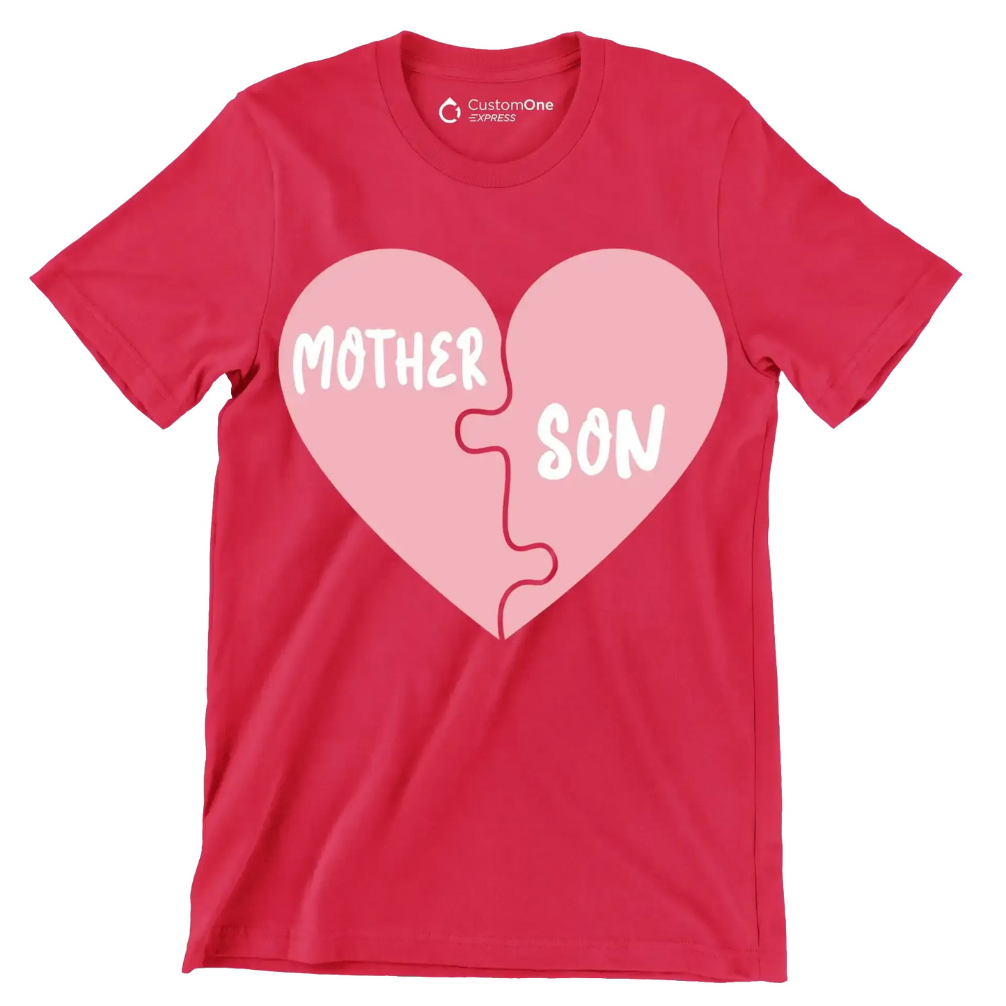 Mother Son - Mother’s Day T-Shirt-Red-S-Custom One Express