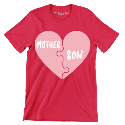 Mother Son - Mother’s Day T-Shirt-Red-S-Custom One Express