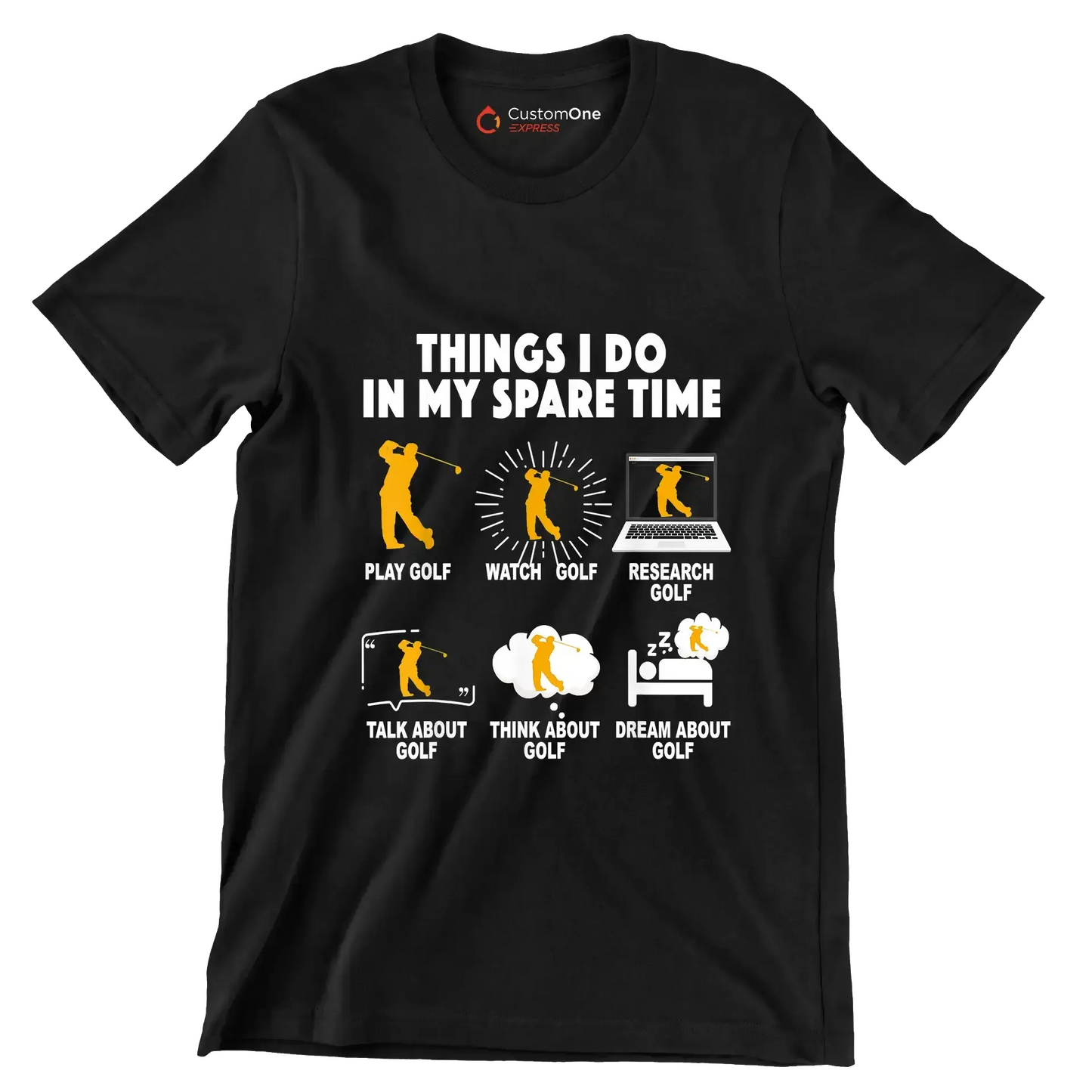 Motivational (50 Designs) - Golf Themed T-Shirt-Black-S-Custom One Express