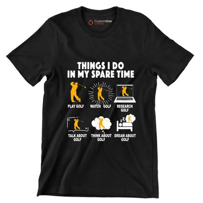 Motivational (50 Designs) - Golf Themed T-Shirt-Black-S-Custom One Express