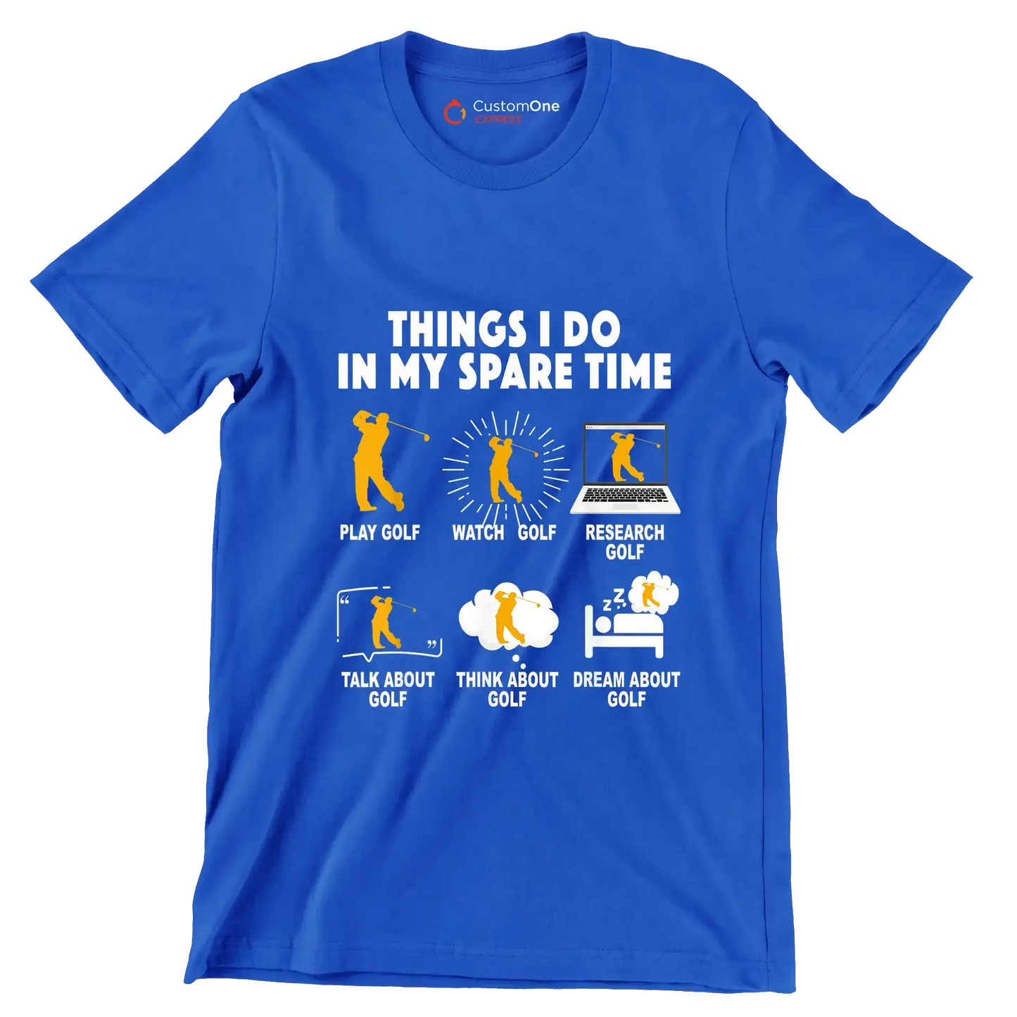 Motivational (50 Designs) - Golf Themed T-Shirt-Blue-S-Custom One Express