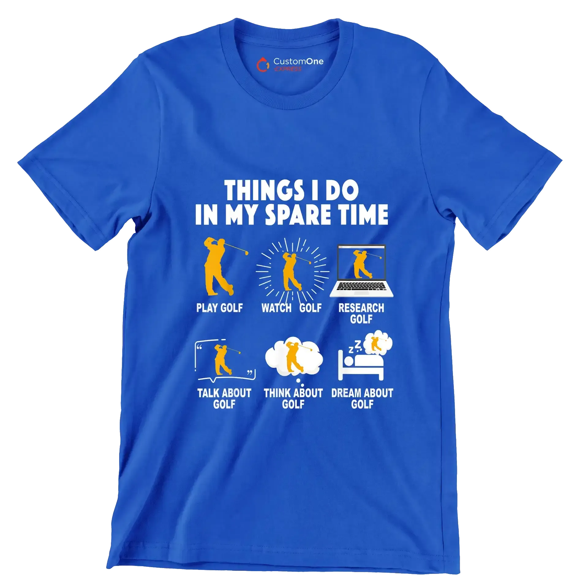 Motivational (50 Designs) - Golf Themed T-Shirt-Blue-S-Custom One Express