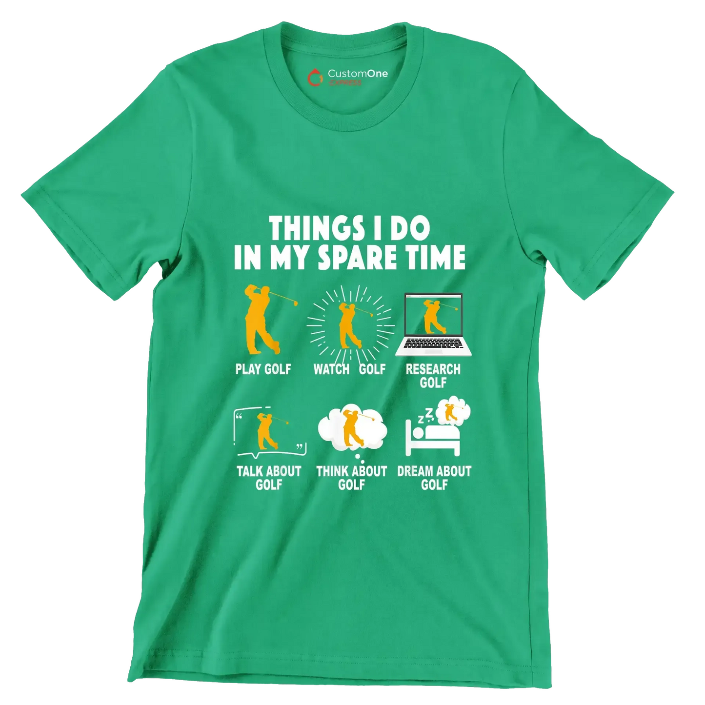 Motivational (50 Designs) - Golf Themed T-Shirt-Green-S-Custom One Express