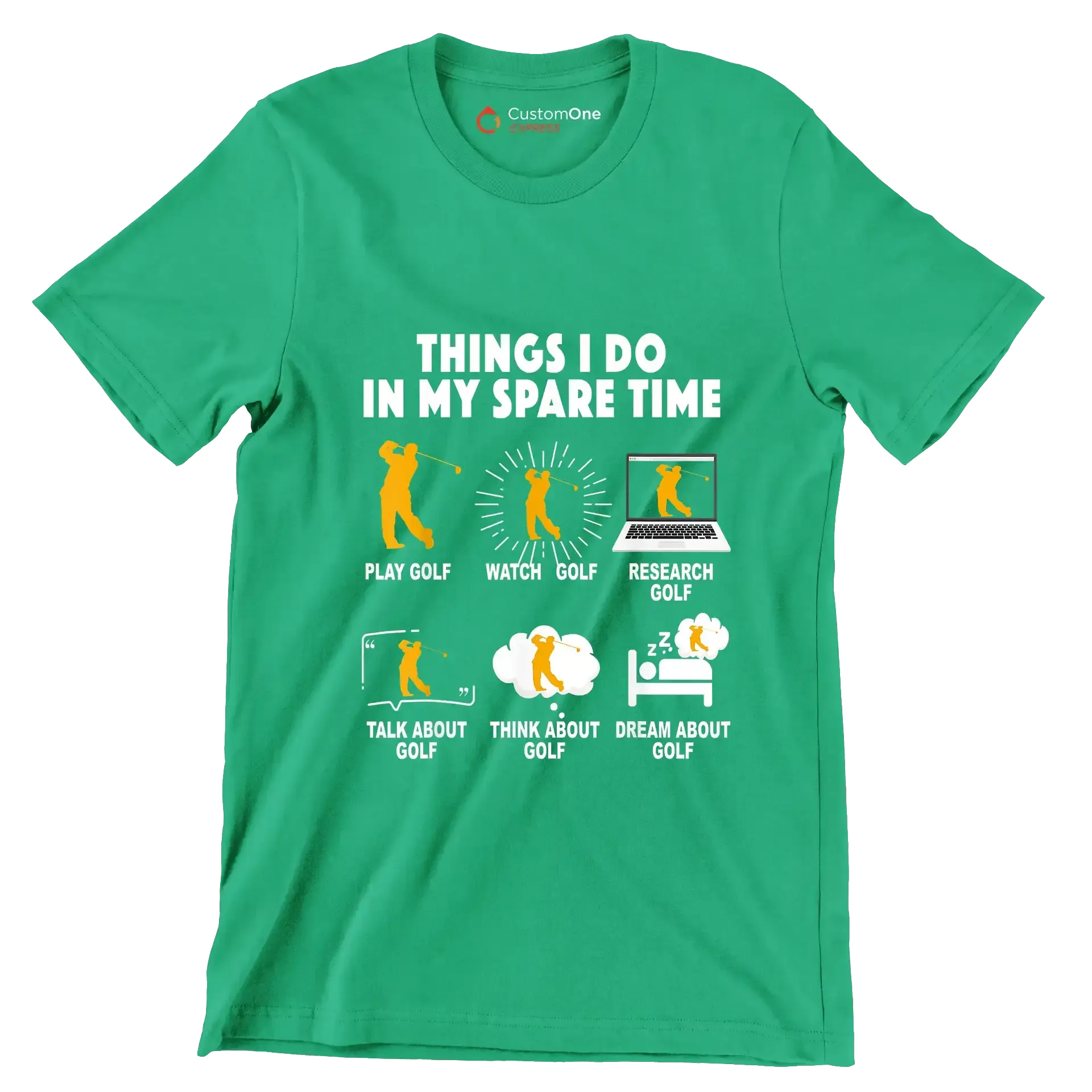 Motivational (50 Designs) - Golf Themed T-Shirt-Green-S-Custom One Express