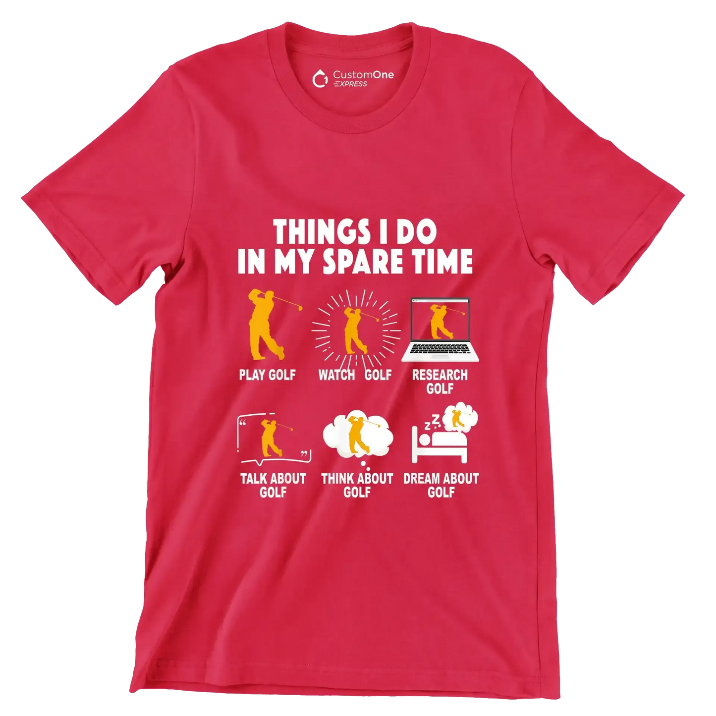 Motivational (50 Designs) - Golf Themed T-Shirt-Red-S-Custom One Express