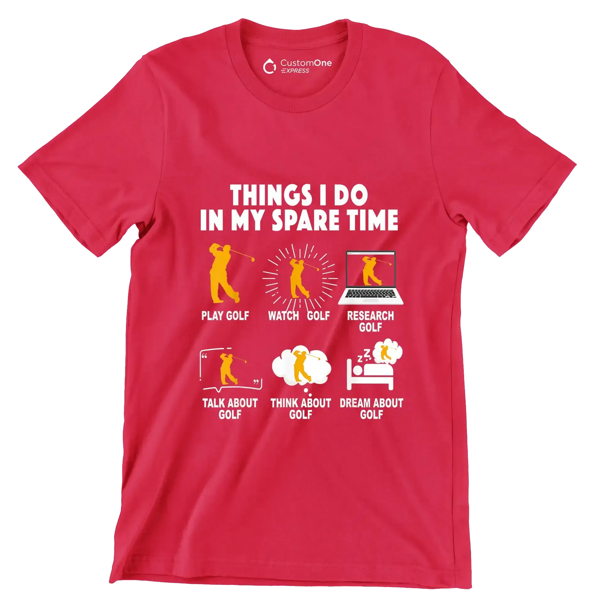 Motivational (50 Designs) - Golf Themed T-Shirt-Red-S-Custom One Express