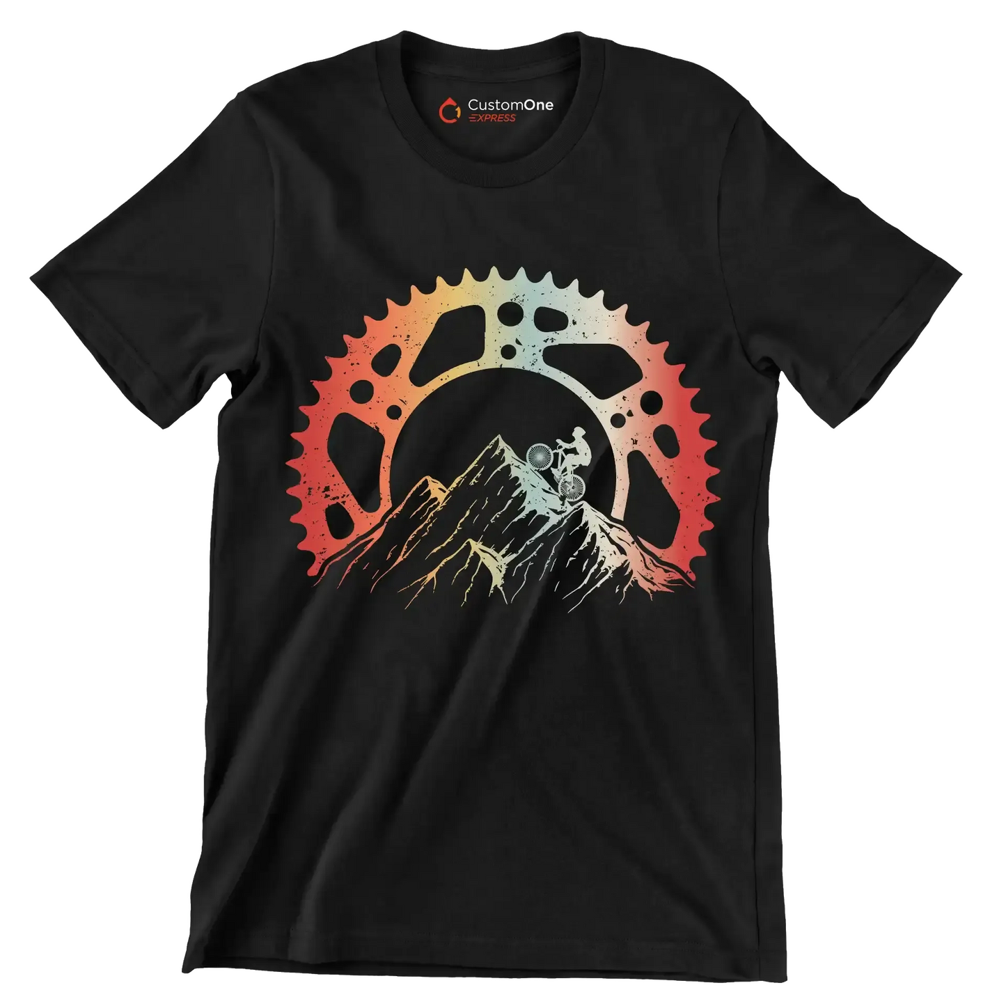 Mountain Gear Adventure– Conquer the Trails - Bicycle Themed T-Shirt-Black-S-Custom One Express