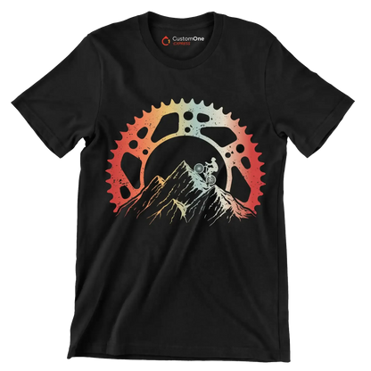 Mountain Gear Adventure– Conquer the Trails - Bicycle Themed T-Shirt-Black-S-Custom One Express
