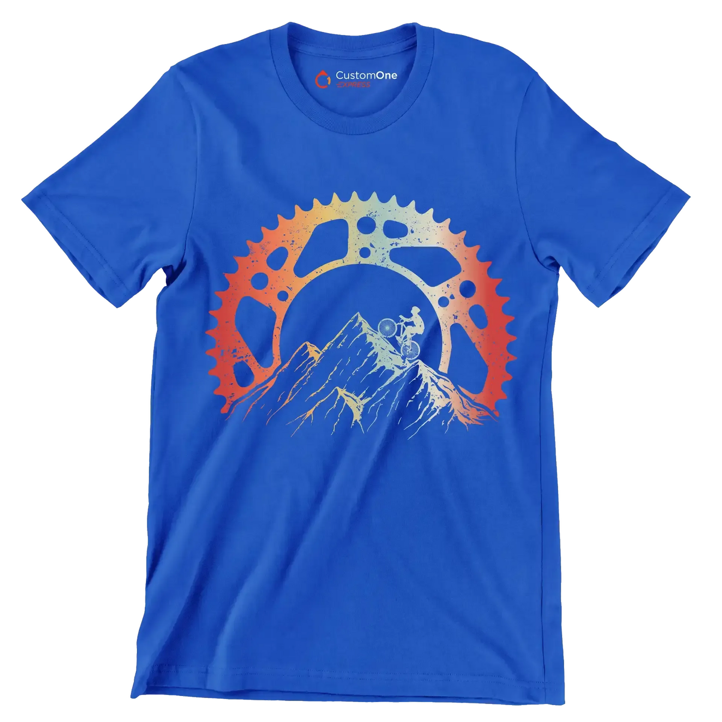 Mountain Gear Adventure– Conquer the Trails - Bicycle Themed T-Shirt-Blue-S-Custom One Express
