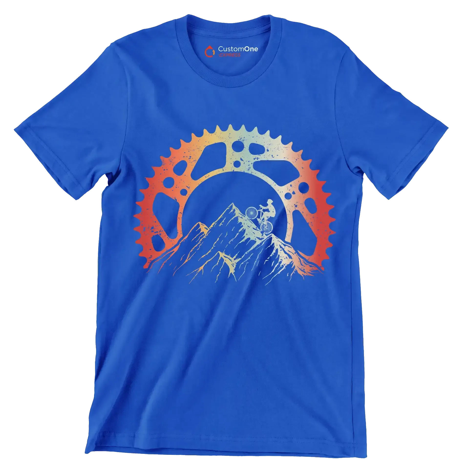 Mountain Gear Adventure– Conquer the Trails - Bicycle Themed T-Shirt-Blue-S-Custom One Express