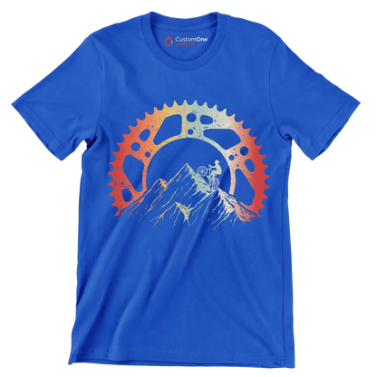 Mountain Gear Adventure– Conquer the Trails - Bicycle Themed T-Shirt-Blue-S-Custom One Express