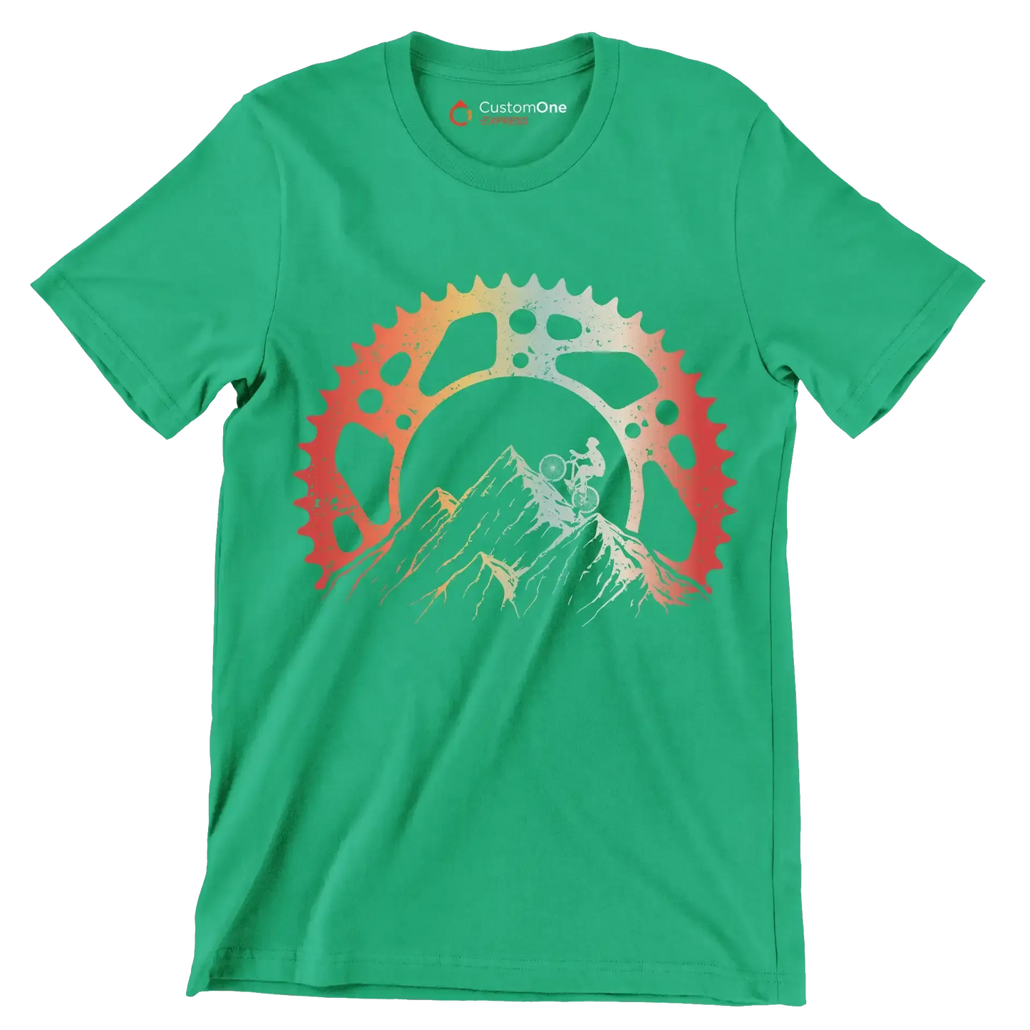 Mountain Gear Adventure– Conquer the Trails - Bicycle Themed T-Shirt-Green-S-Custom One Express