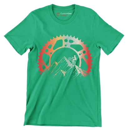 Mountain Gear Adventure– Conquer the Trails - Bicycle Themed T-Shirt-Green-S-Custom One Express