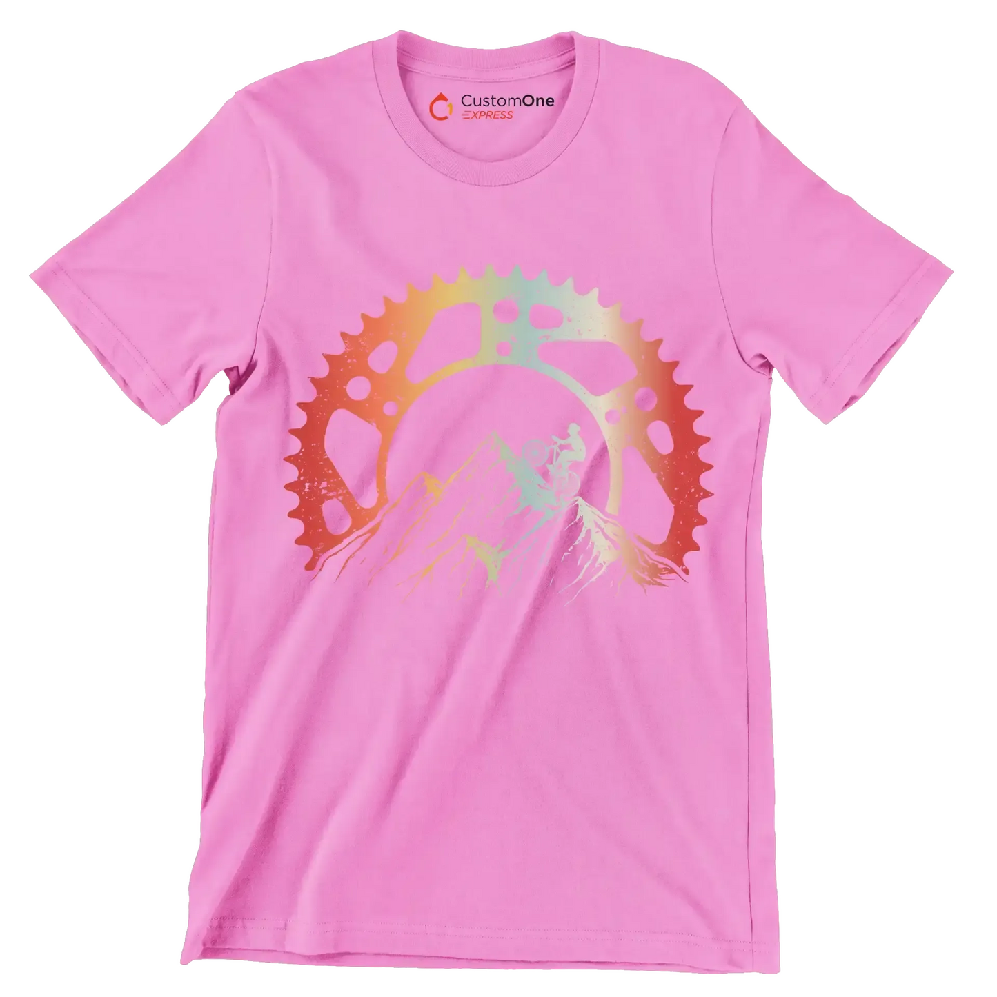 Mountain Gear Adventure– Conquer the Trails - Bicycle Themed T-Shirt-Pink-S-Custom One Express