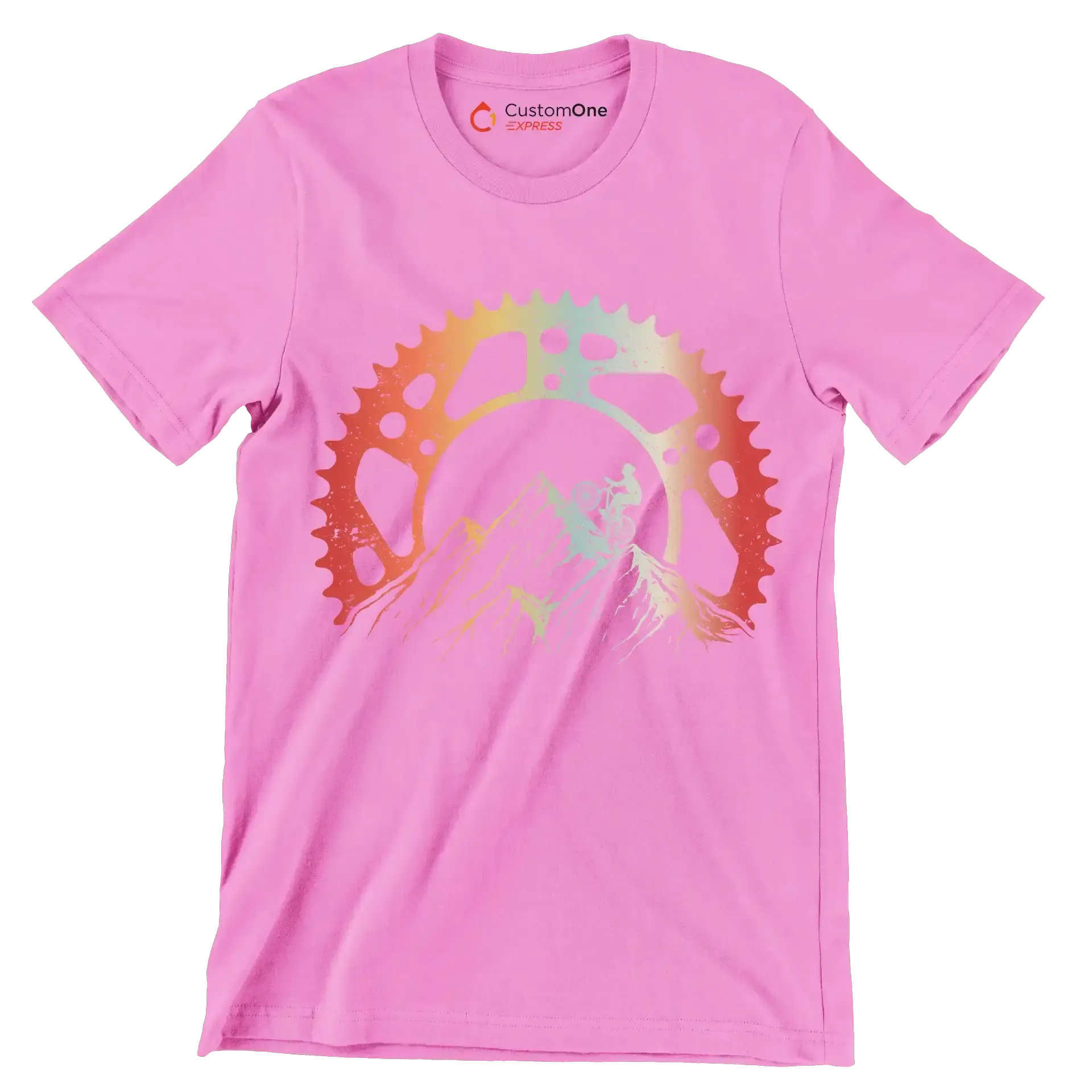 Mountain Gear Adventure– Conquer the Trails - Bicycle Themed T-Shirt-Pink-S-Custom One Express