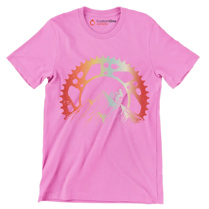Mountain Gear Adventure– Conquer the Trails - Bicycle Themed T-Shirt-Pink-S-Custom One Express