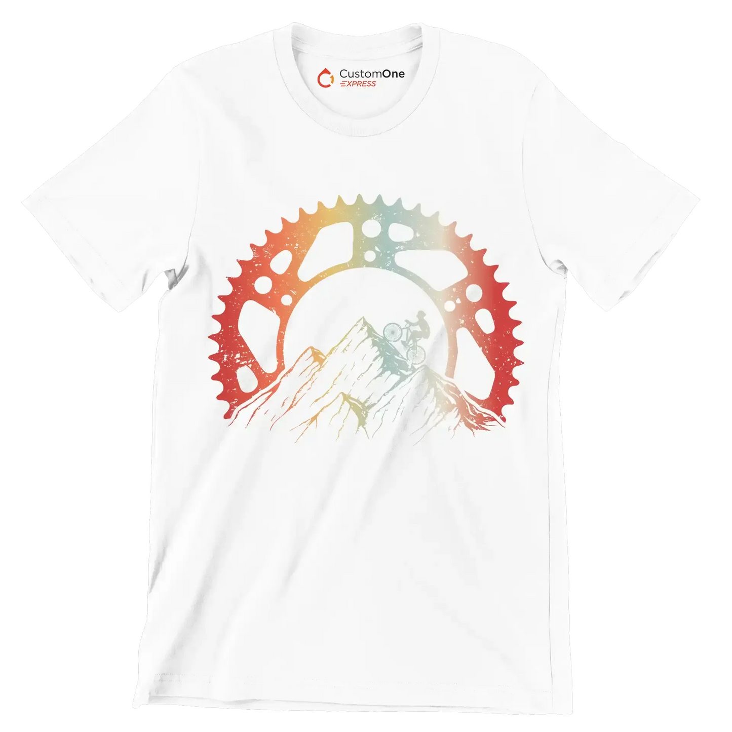 Mountain Gear Adventure– Conquer the Trails - Bicycle Themed T-Shirt-White-S-Custom One Express