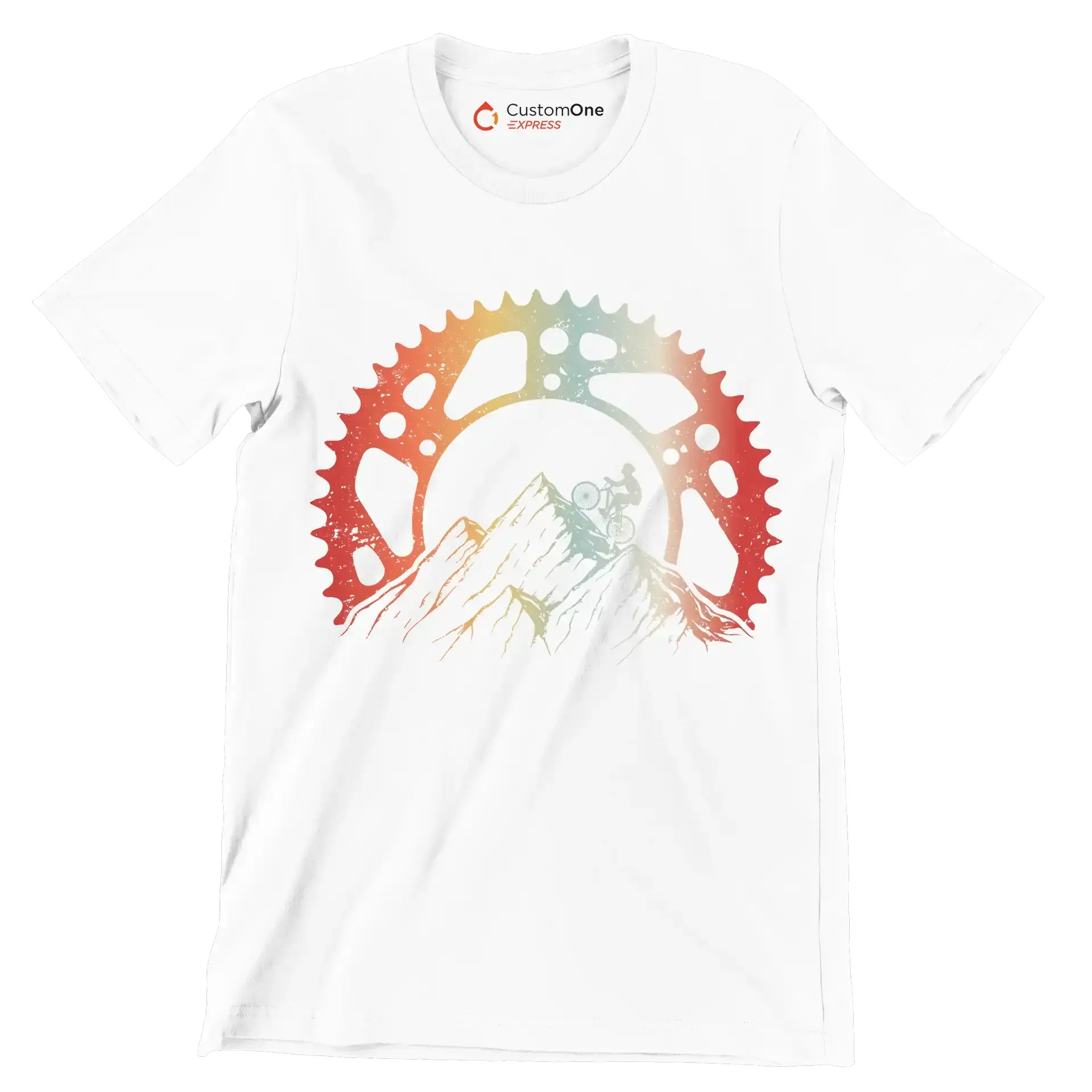 Mountain Gear Adventure– Conquer the Trails - Bicycle Themed T-Shirt-White-S-Custom One Express