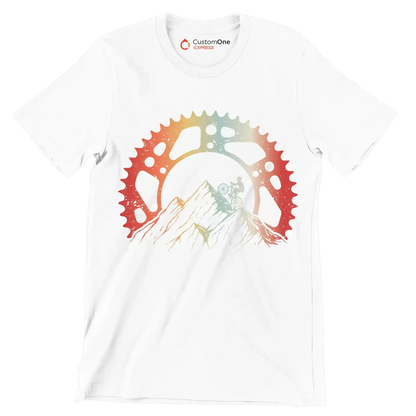Mountain Gear Adventure– Conquer the Trails - Bicycle Themed T-Shirt-White-S-Custom One Express