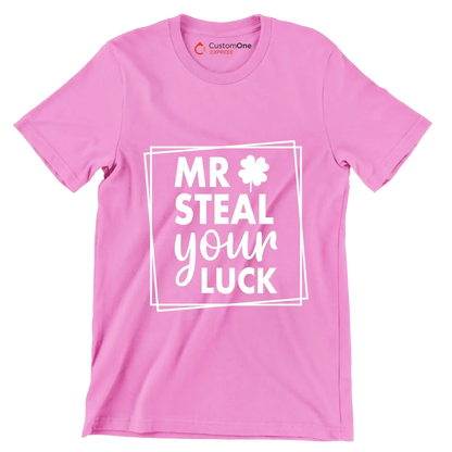Mr Steal Your Luck - St. Patrick's Day T-Shirt-Pink-S-Custom One Express