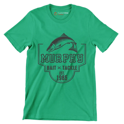 Murphy bait x tackle est. 1985 - Fishing Themed T-Shirt-Green-S-Custom One Express